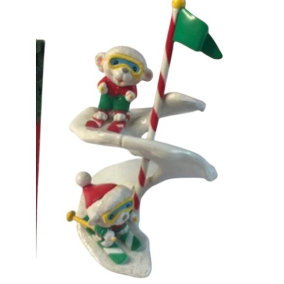Noma Vintage 90s Ornamotion SKI RACE Rotating Christmas Tree Ornament 1995 Motor - Picture 14 of 14